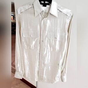 NWOT Ralph Lauren shimmery Foil Shine dressy button down shirt